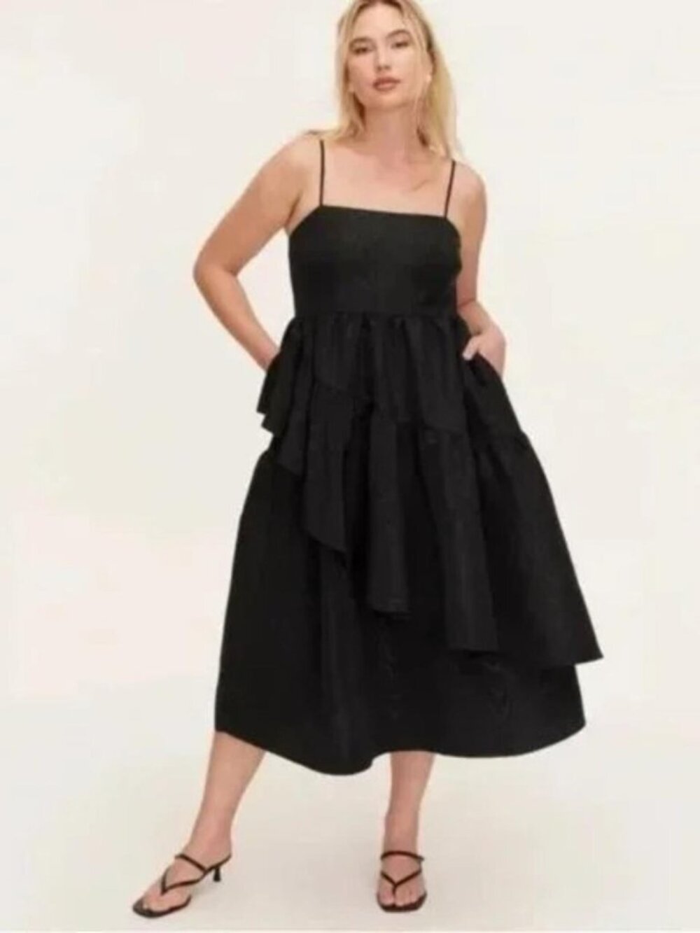 Women's Tiered Ruffle Midi Tank Dress - kate spade new york Black